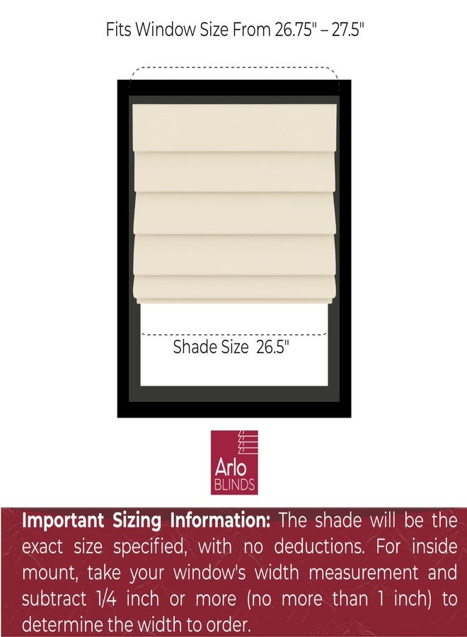 Arlo Blinds ستائر رومانية من قماش معتم حراري من Arlo Blinds، اللون: جرافيت، المقاس: 26.5 بوصة عرض × 60 بوصة ارتفاع، ستائر نوافذ قابلة للرفع بدون حبل - Image 4